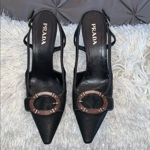 Prada classic sling backs shoes.